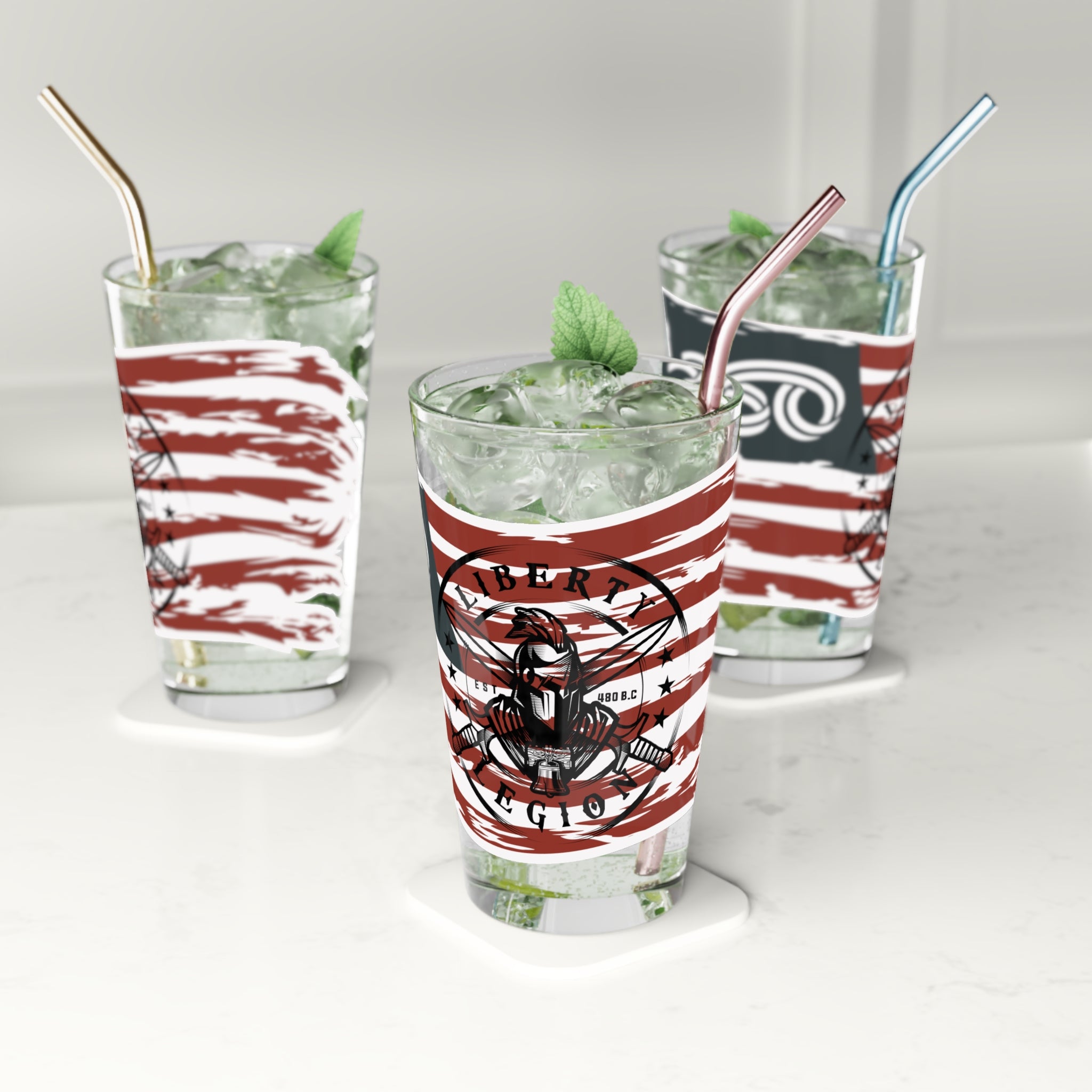 250 Flag - Pint Glass, 16oz.