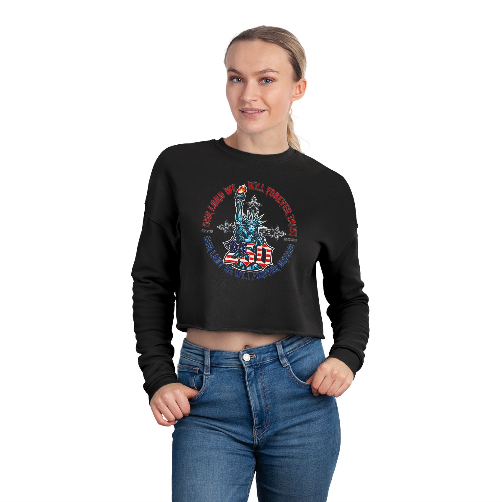 250 Liberty Cross - Women's Crop Sweatshirt