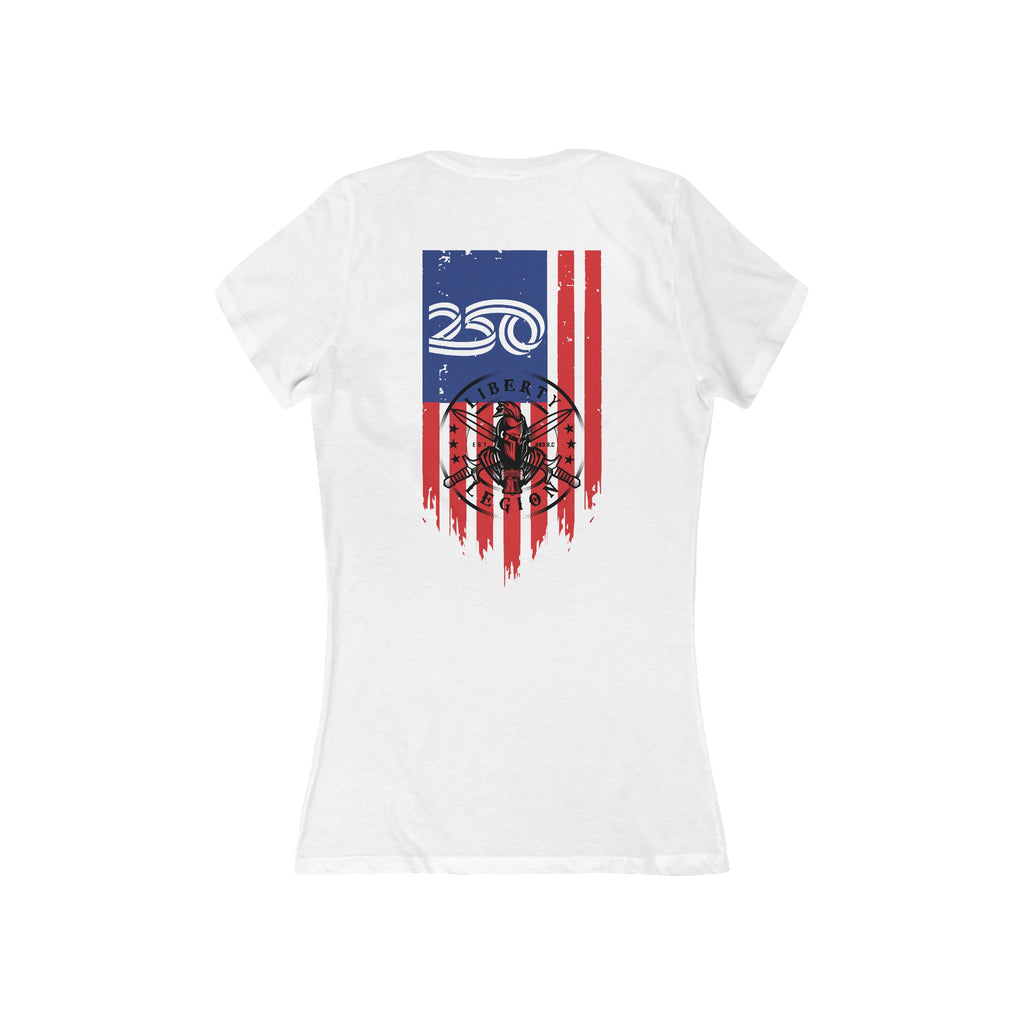 250 Vertical Flag - Women's Deep V-Neck Tee