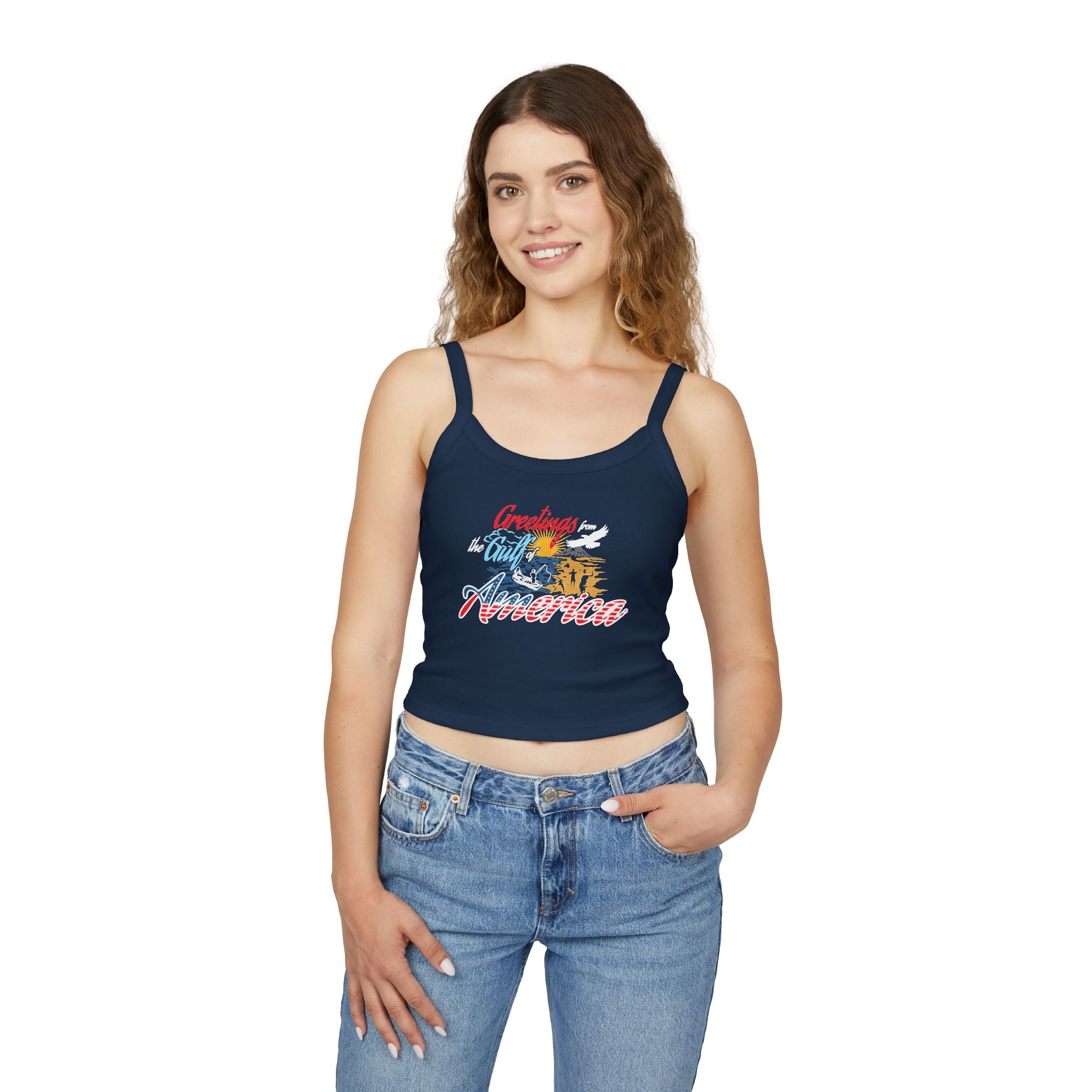 Gulf of America - Women's Spaghetti Strap Crop Tank