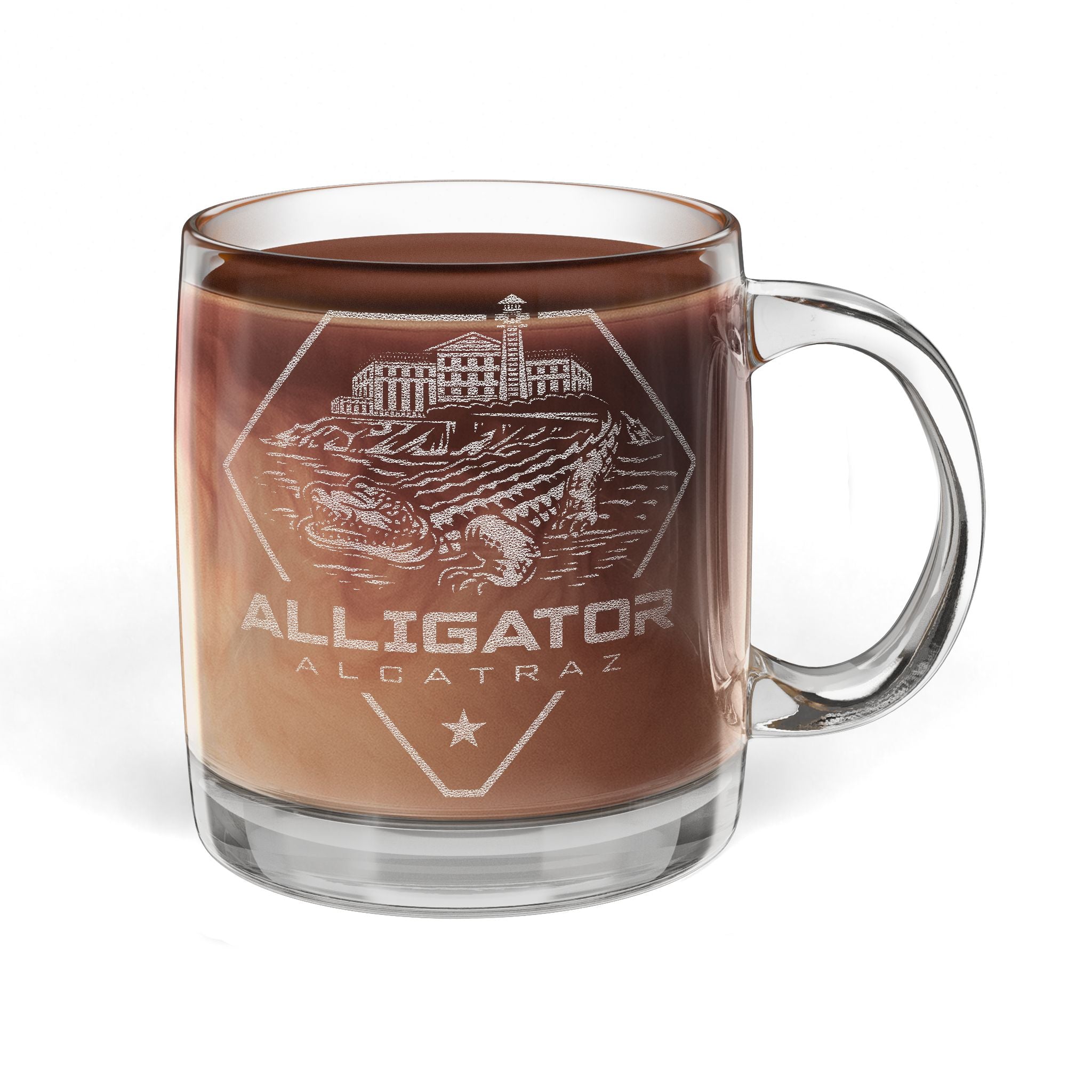 Alligator Alcatraz - Glass Coffee Mug
