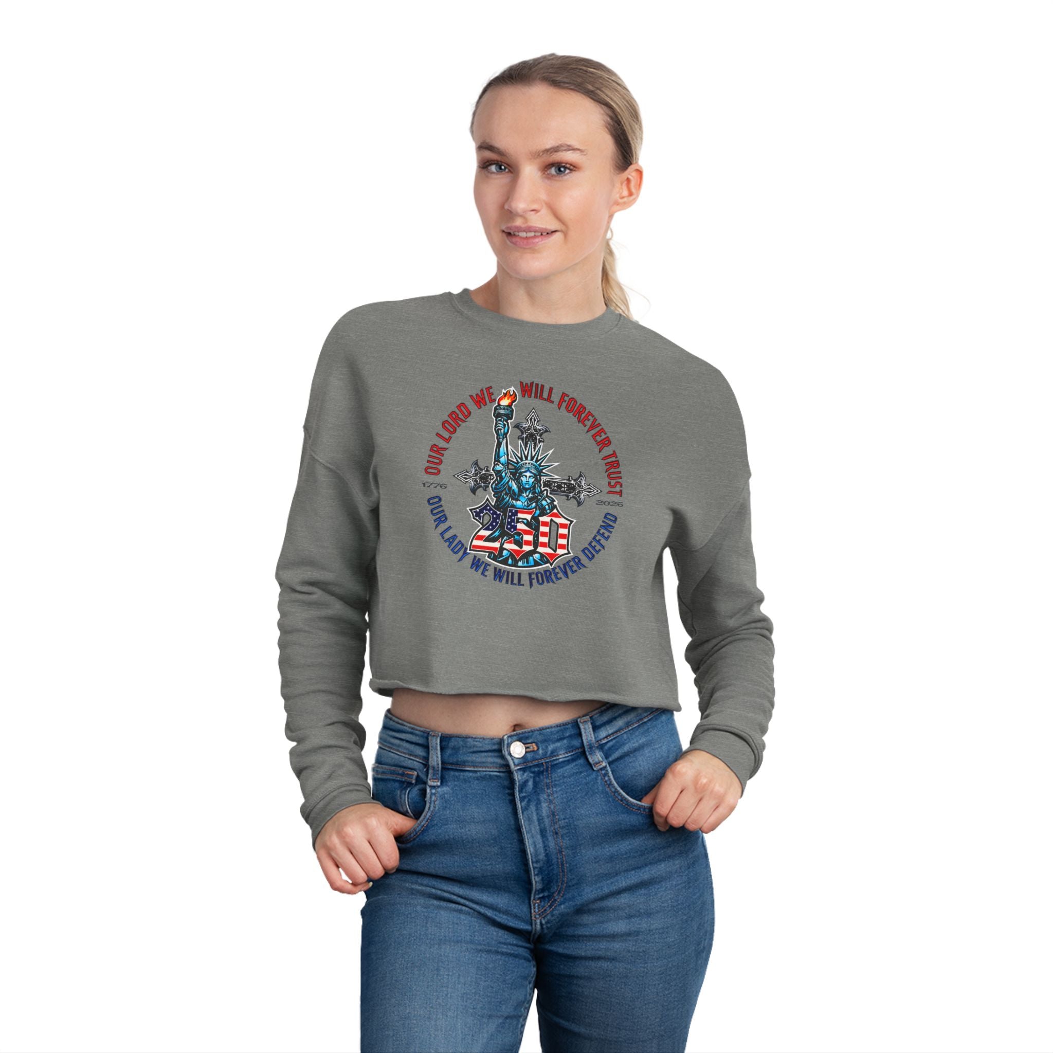 250 Liberty Cross - Women's Crop Sweatshirt