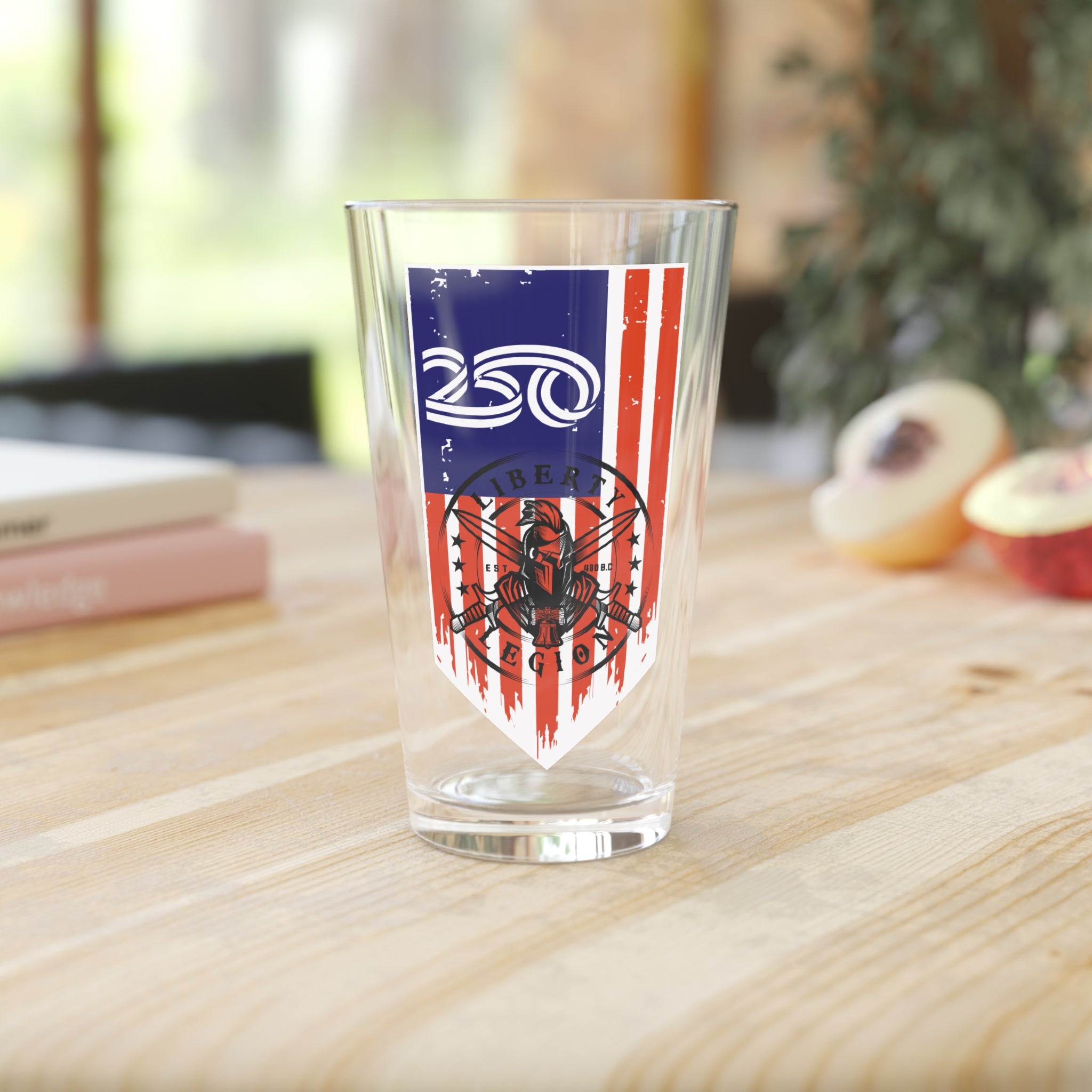 250 Vertical Flag - Pint Glass, 16oz.