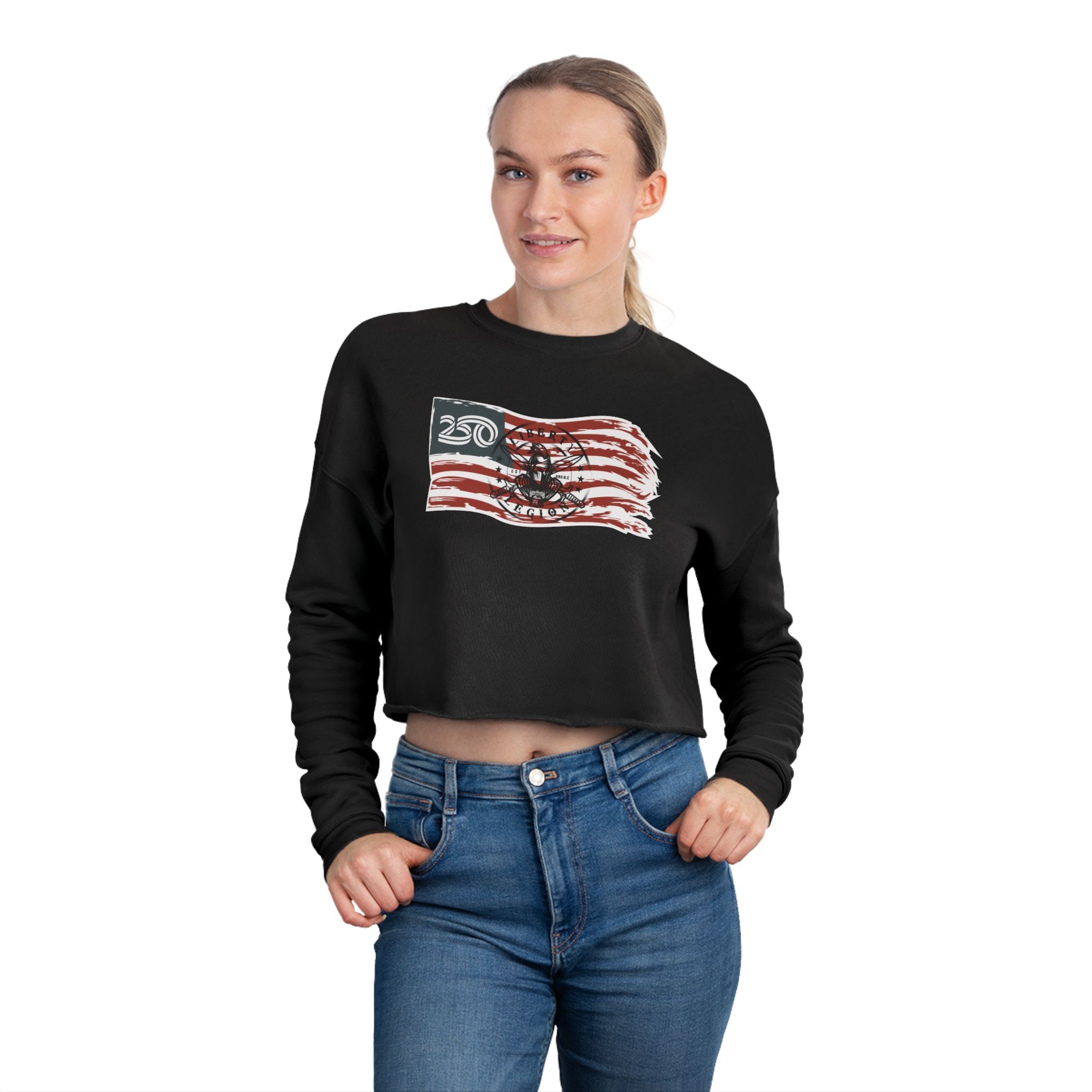 250 Flag - Women's Crop Sweatshirt