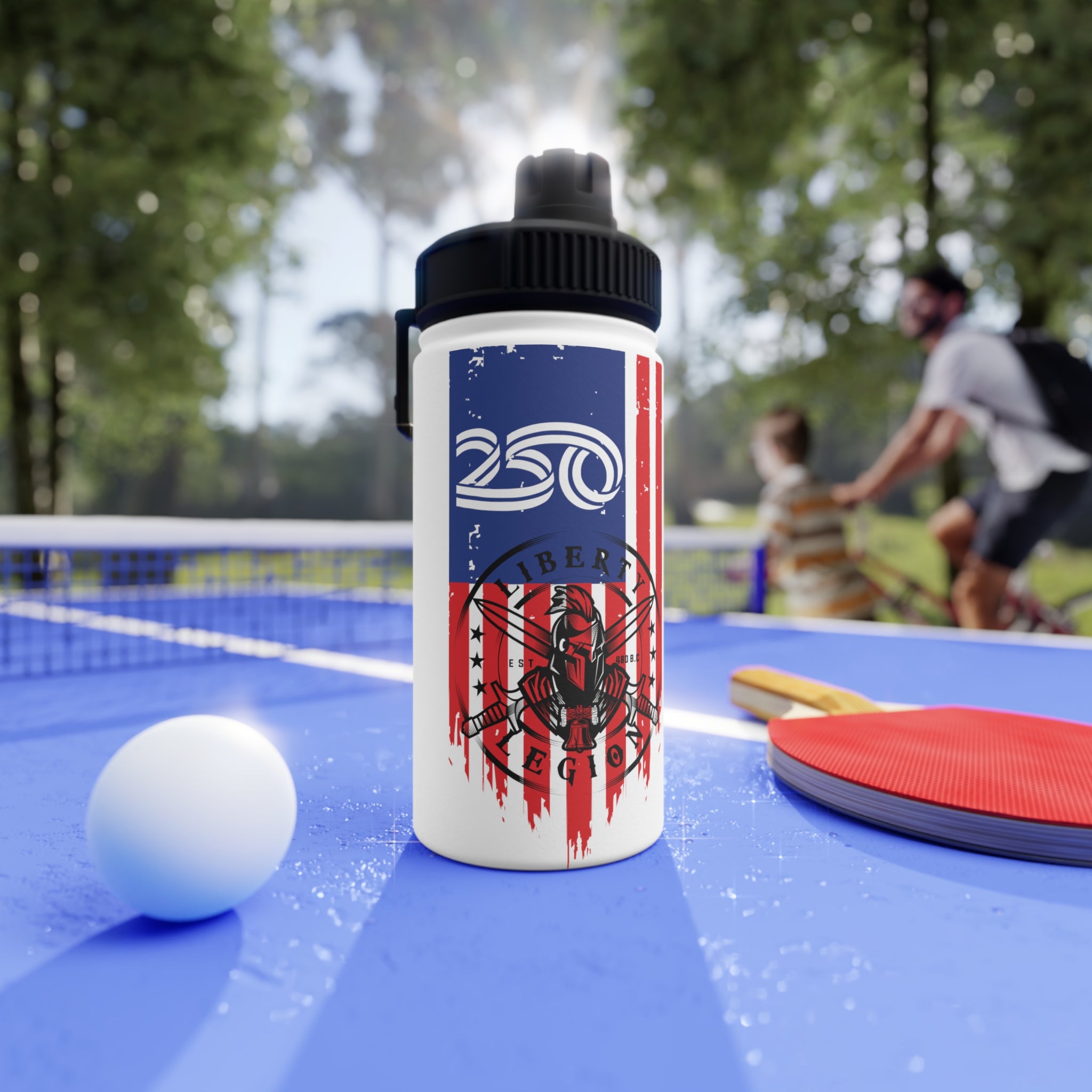 250 Vertical Flag - Stainless Steel Bottle