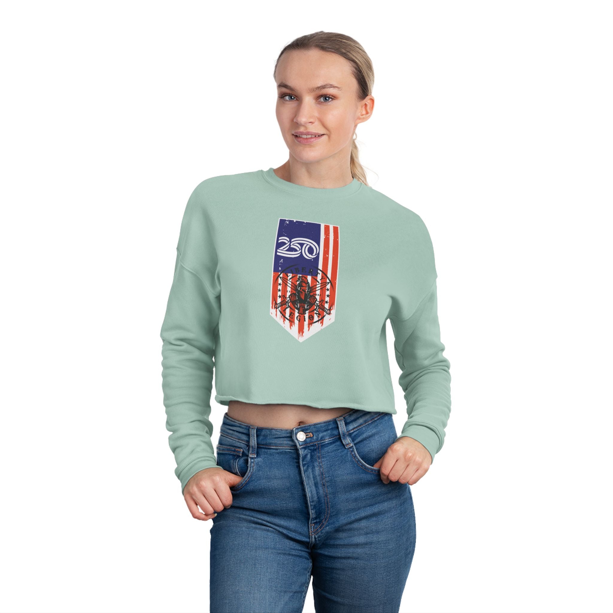 250 Inverted Flag - Women's Crop Sweatshirt