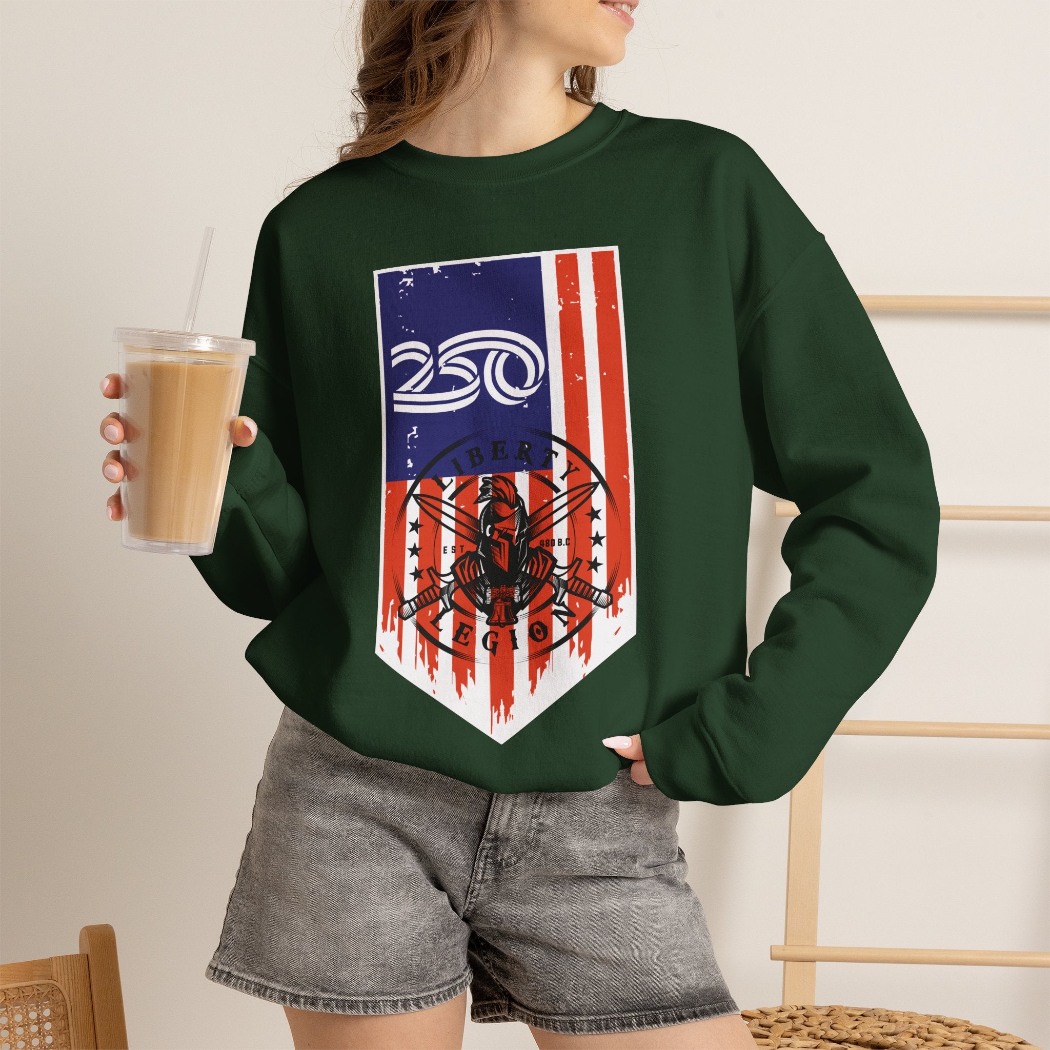 250 Vertical Flag - Crewneck Sweatshirt
