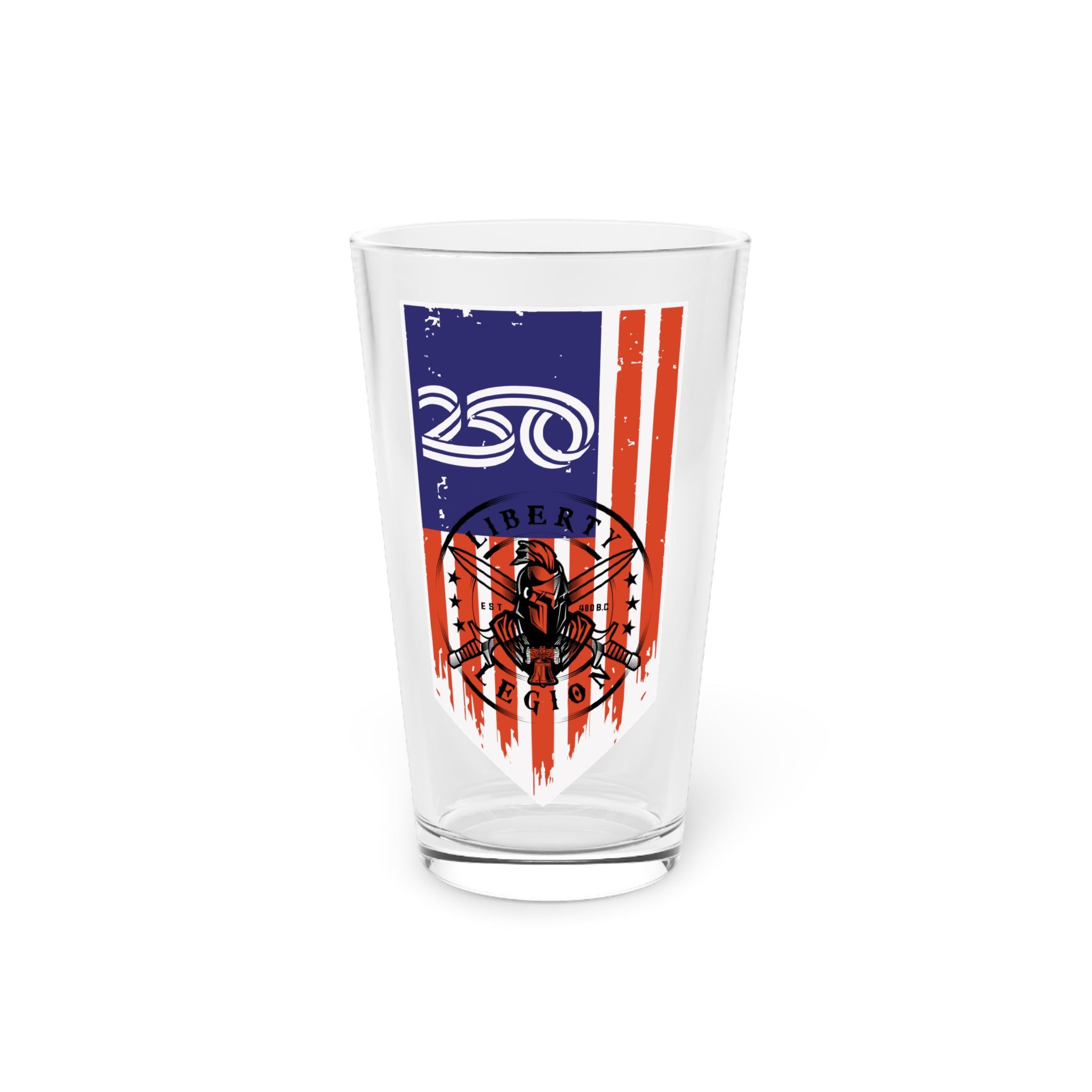 250 Vertical Flag - Pint Glass, 16oz.