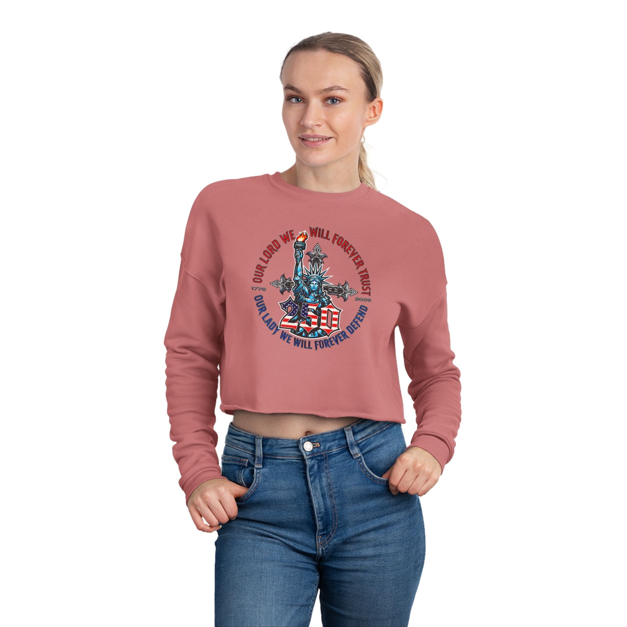 250 Liberty Cross - Women's Crop Sweatshirt